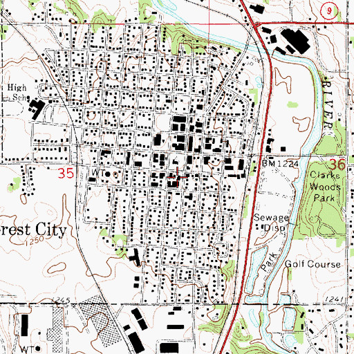 Topographic Map of Koenen Chiropractic Clinic, IA