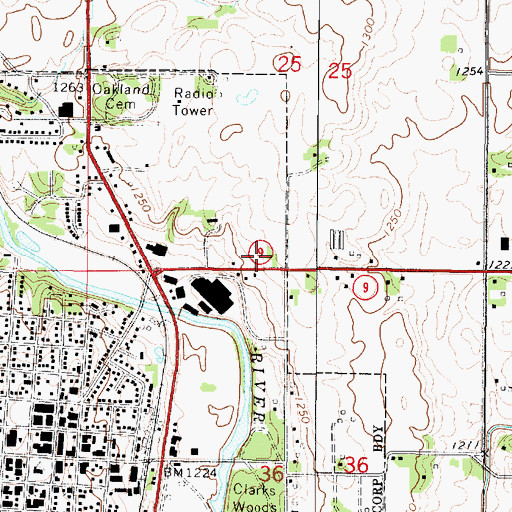 Topographic Map of Forest City Regional Medical Center, IA