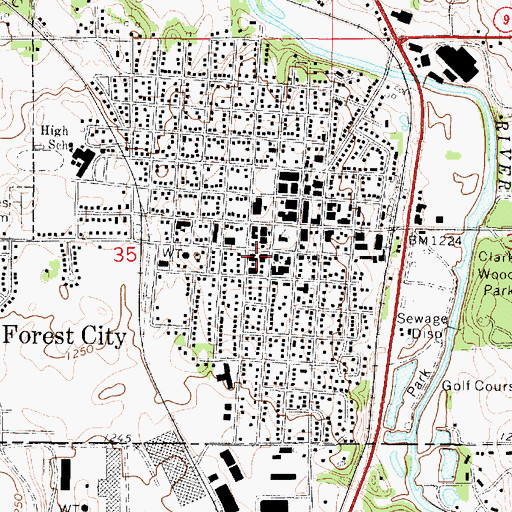Topographic Map of Waldorf College, IA