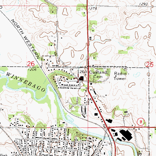 Topographic Map of Forest City Christian Elementary School, IA