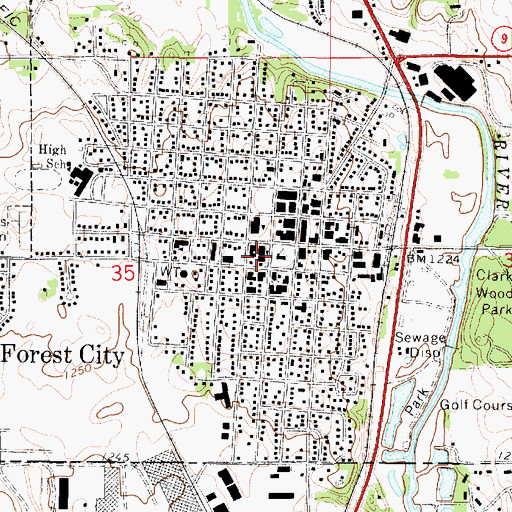Topographic Map of Voss Memorial Library, IA