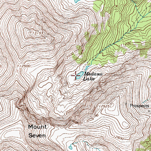 Topographic Map of Medano Lake, CO