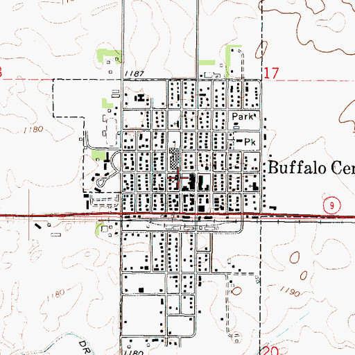 Topographic Map of United Methodist Church, IA