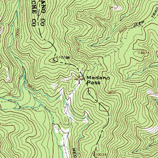 Topographic Map of Medano Pass, CO
