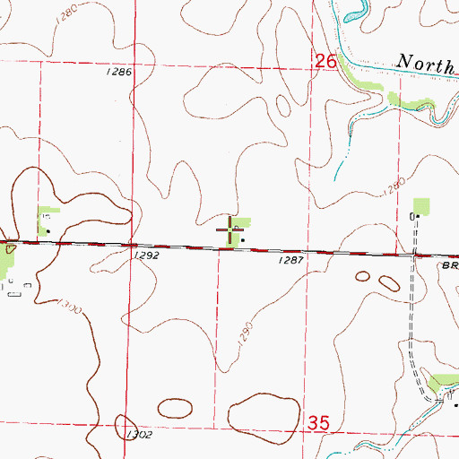 Topographic Map of Peach Post Office (historical), IA