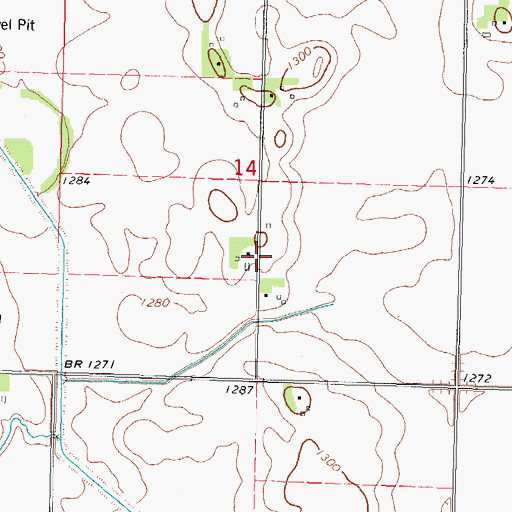 Topographic Map of Crozier Post Office (historical), IA