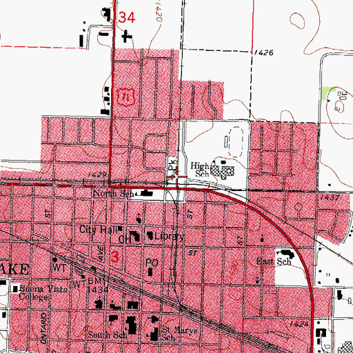 Topographic Map of Storm Lake City Fire Department, IA