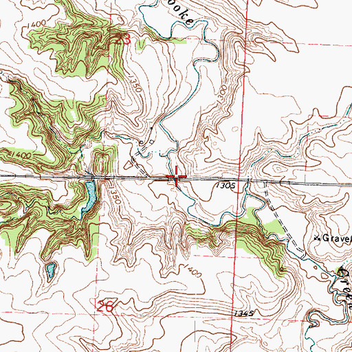 Topographic Map of Brooke Creek Bridge, IA