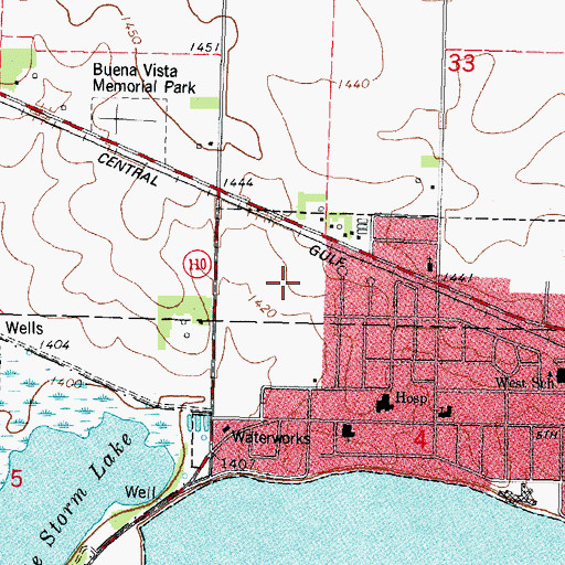 Topographic Map of Storm Lake Middle School, IA