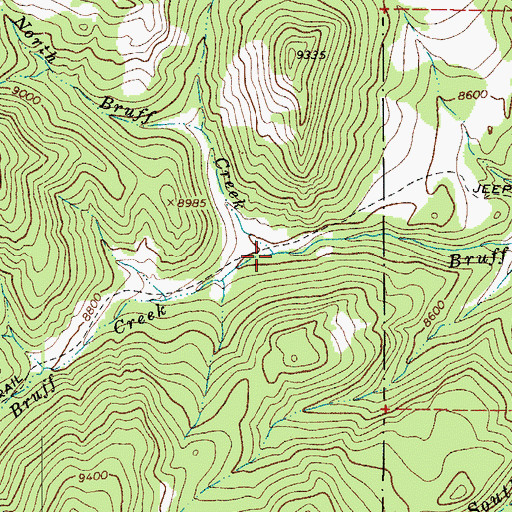 Topographic Map of Middle Bruff Creek, CO