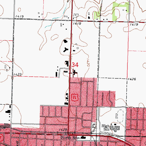 Topographic Map of Storm Lake Manor, IA