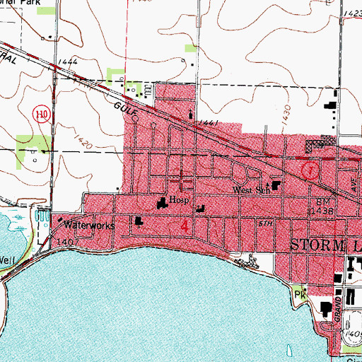 Topographic Map of Buena Vista Clinic, IA
