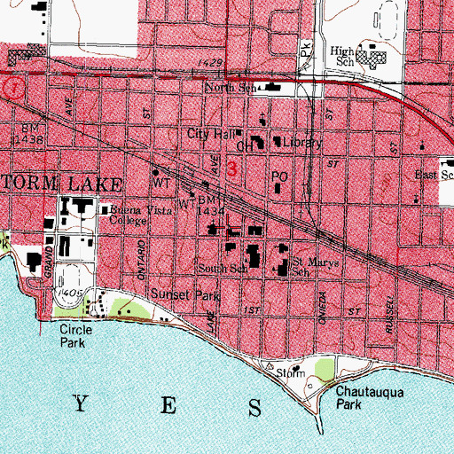 Topographic Map of First Baptist Church, IA