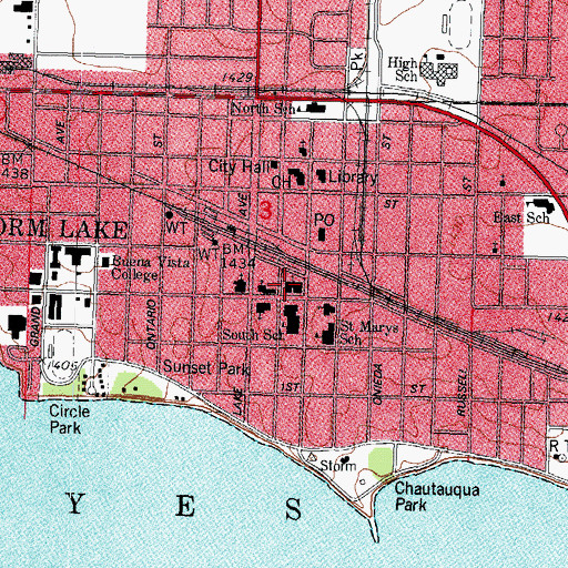 Topographic Map of United Methodist Church, IA