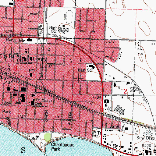Topographic Map of Jehovahs Witnesses Kingdom Hall, IA