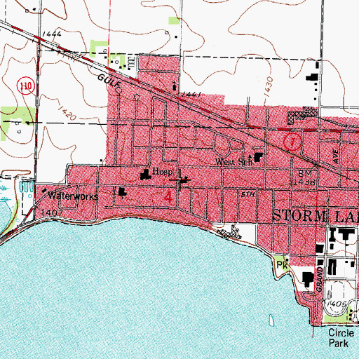 Topographic Map of Grace Lutheran Church, IA
