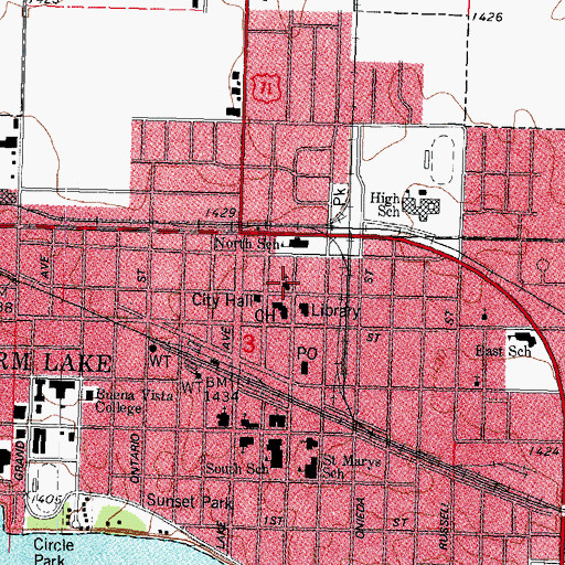 Topographic Map of Church of Christ, IA