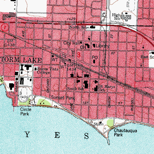 Topographic Map of All Saints Episcopal Church, IA