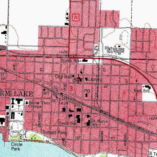 Topographic Map of Buena Vista County Courthouse, IA