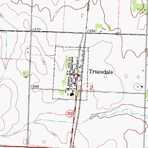 Topographic Map of Truesdale Post Office, IA