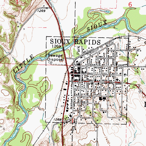Topographic Map of First Co-op Elevator, IA