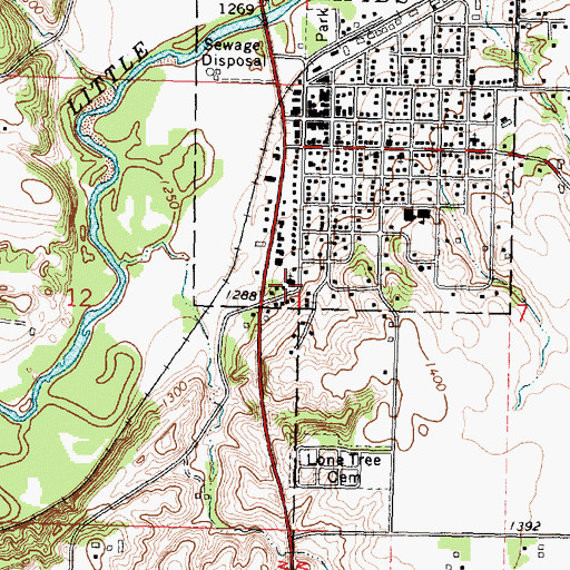 Topographic Map of First Lutheran Church, IA