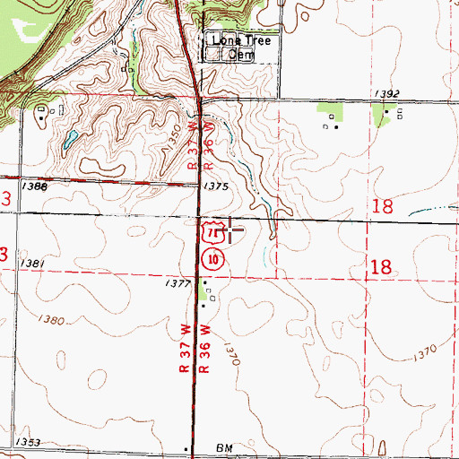 Topographic Map of Sioux Central Elementary School, IA