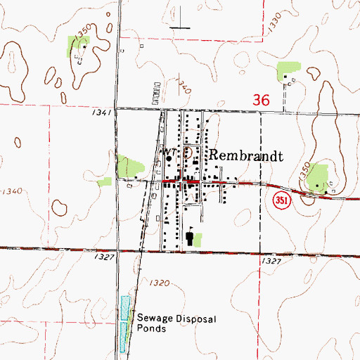Topographic Map of Rembrandt City Hall, IA