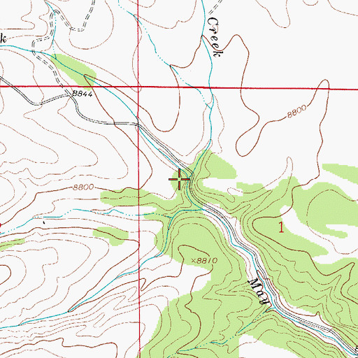 Topographic Map of South May Creek, CO
