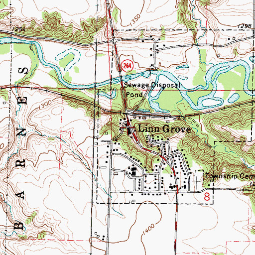 Topographic Map of Linn Grove Public Library, IA