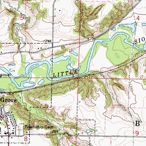 Topographic Map of Bluebird Access, IA