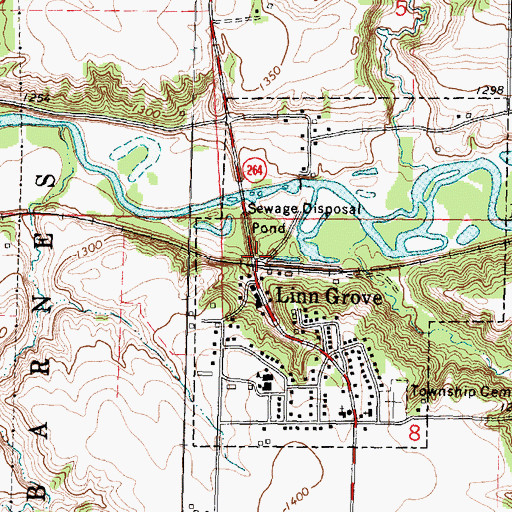 Topographic Map of Linn Grove Dam Park, IA