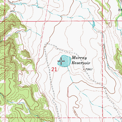Topographic Map of Murray Reservoir, CO