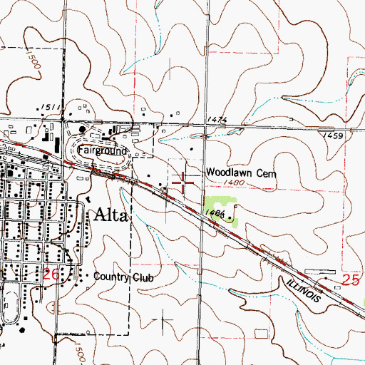 Topographic Map of Church of Christ, IA