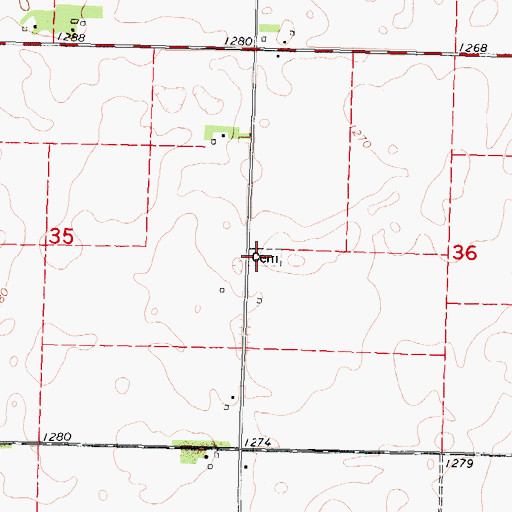Topographic Map of Varina Cemetery, IA