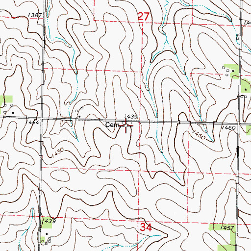 Topographic Map of Maple Valley Cemetery, IA