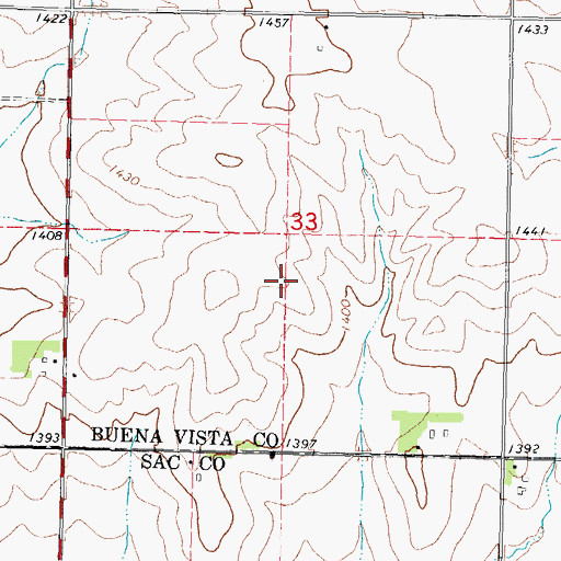 Topographic Map of Hayes Township Cemetery, IA