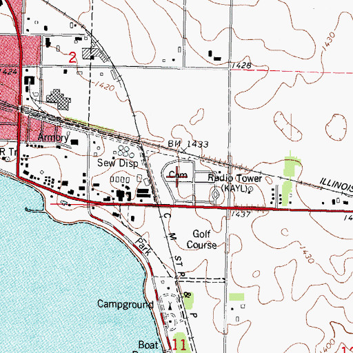 Topographic Map of Storm Lake Cemetery, IA