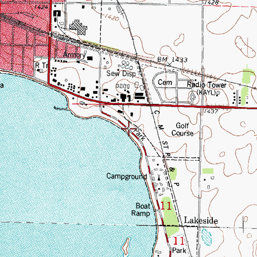 Topographic Map of Kolb Memorial Park, IA