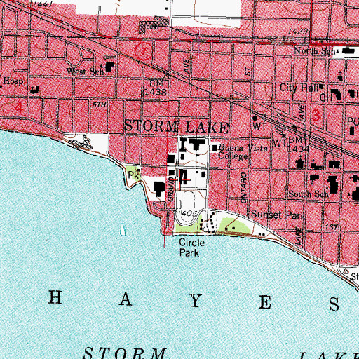 Topographic Map of White Hall, IA