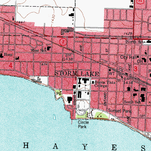 Topographic Map of Constitution Hall, IA