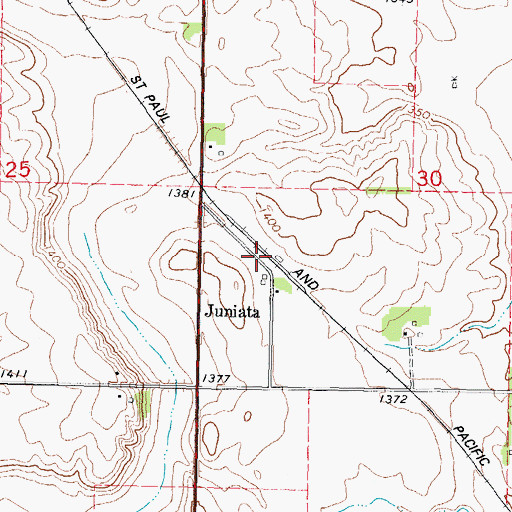 Topographic Map of Juanita (historical), IA