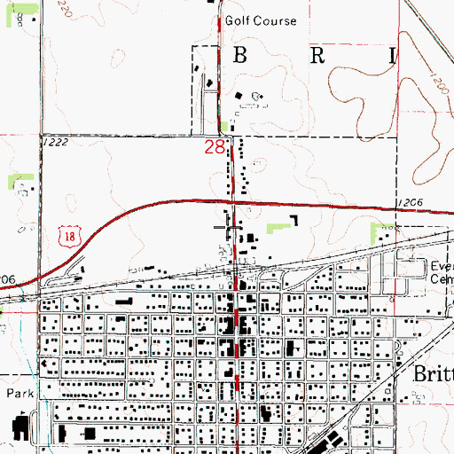 Topographic Map of Bethel Baptist Church, IA
