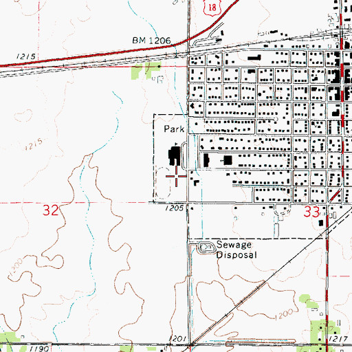 Topographic Map of West Hancock Elementary School, IA