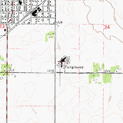 Topographic Map of Hancock County Fairgrounds, IA