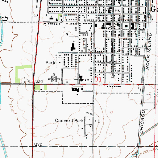 Topographic Map of Concord Care Center, IA