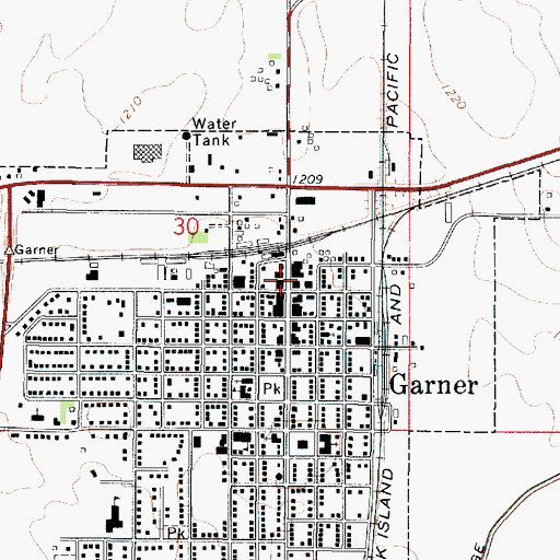 Topographic Map of Wood Chiropractic Clinic, IA