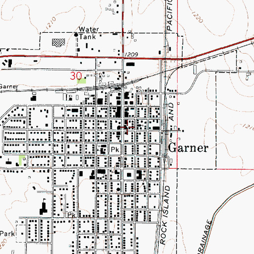 Topographic Map of Garner Family Practice, IA