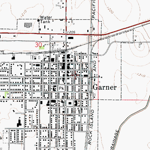 Topographic Map of United Presbyterian Church, IA