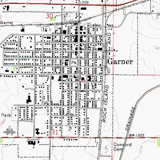 Topographic Map of Hancock County Sheriff's Office, IA